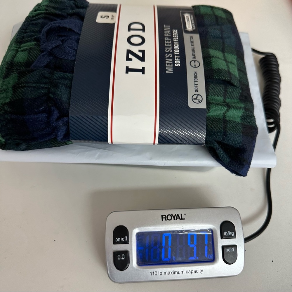 IZOD Men’s Sleep Pants Fleece Soft Blue Green Plaid Drawstring Pockets L… - Picture 6 of 7
